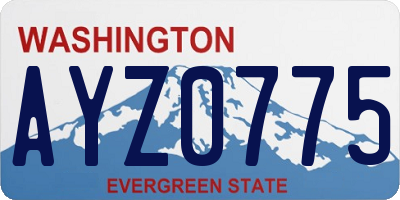 WA license plate AYZ0775