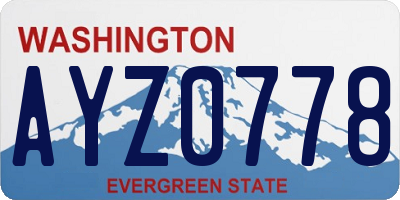 WA license plate AYZ0778