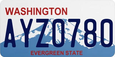 WA license plate AYZ0780