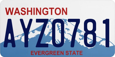 WA license plate AYZ0781