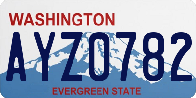 WA license plate AYZ0782