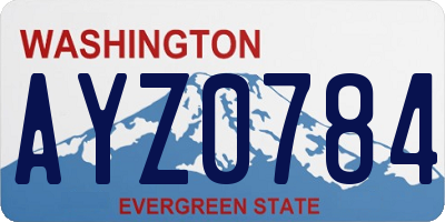 WA license plate AYZ0784