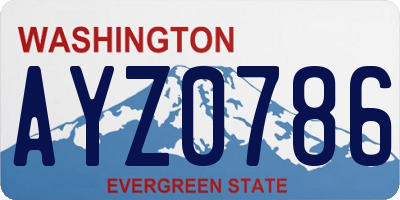 WA license plate AYZ0786