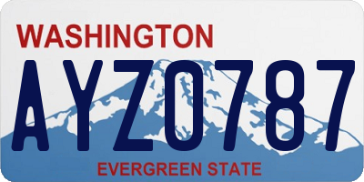 WA license plate AYZ0787