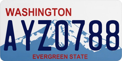 WA license plate AYZ0788