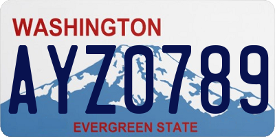 WA license plate AYZ0789