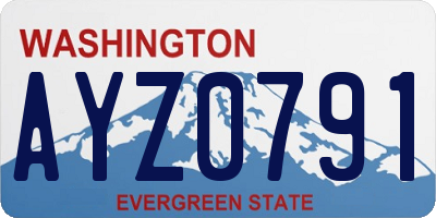 WA license plate AYZ0791