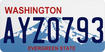 WA license plate AYZ0793