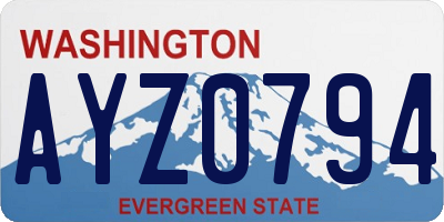 WA license plate AYZ0794