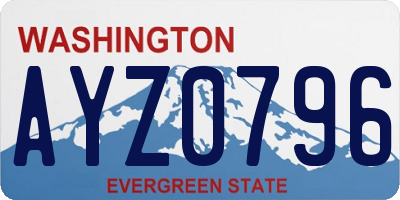 WA license plate AYZ0796