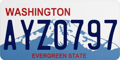 WA license plate AYZ0797