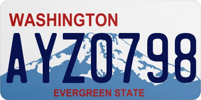 WA license plate AYZ0798