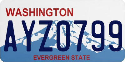 WA license plate AYZ0799