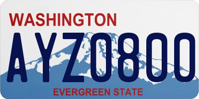 WA license plate AYZ0800