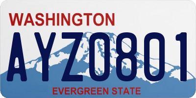 WA license plate AYZ0801