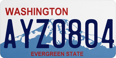 WA license plate AYZ0804