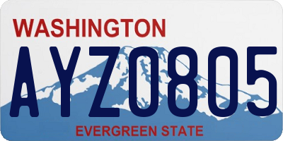 WA license plate AYZ0805