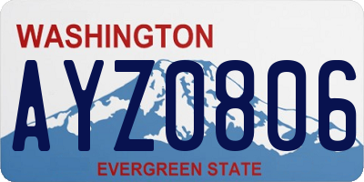 WA license plate AYZ0806