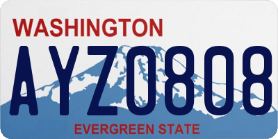 WA license plate AYZ0808