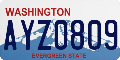 WA license plate AYZ0809