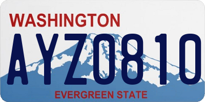 WA license plate AYZ0810