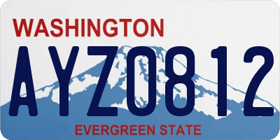 WA license plate AYZ0812