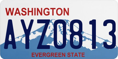 WA license plate AYZ0813