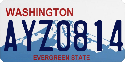 WA license plate AYZ0814