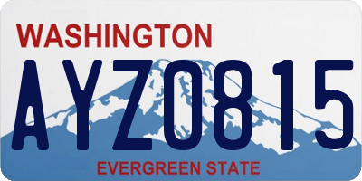 WA license plate AYZ0815