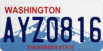 WA license plate AYZ0816