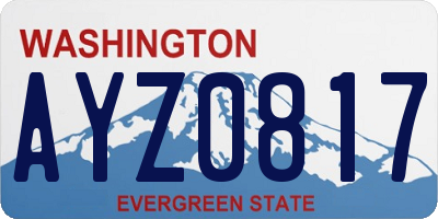 WA license plate AYZ0817