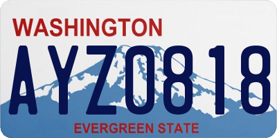 WA license plate AYZ0818