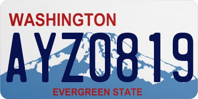 WA license plate AYZ0819