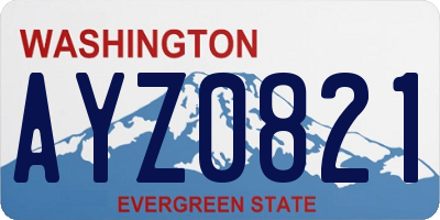 WA license plate AYZ0821