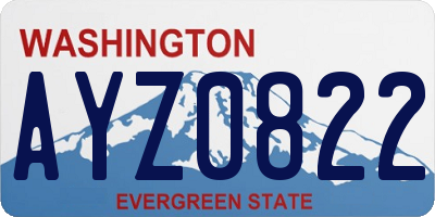 WA license plate AYZ0822