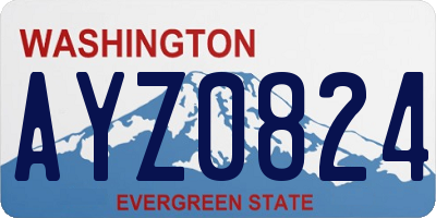 WA license plate AYZ0824