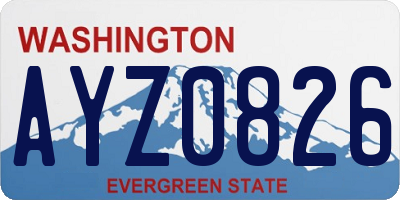 WA license plate AYZ0826