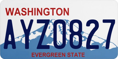 WA license plate AYZ0827