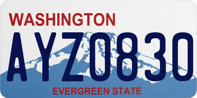 WA license plate AYZ0830