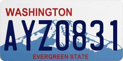 WA license plate AYZ0831