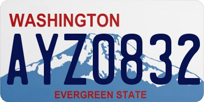 WA license plate AYZ0832