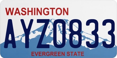 WA license plate AYZ0833