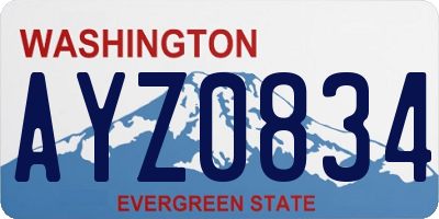 WA license plate AYZ0834