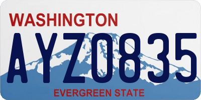 WA license plate AYZ0835