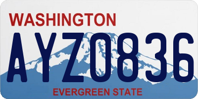 WA license plate AYZ0836