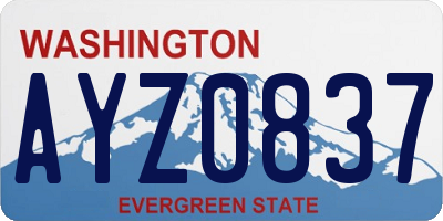 WA license plate AYZ0837