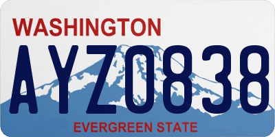 WA license plate AYZ0838