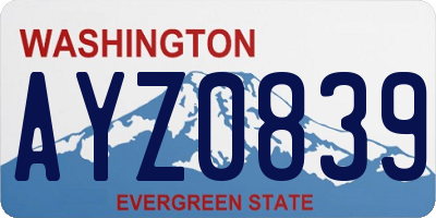 WA license plate AYZ0839