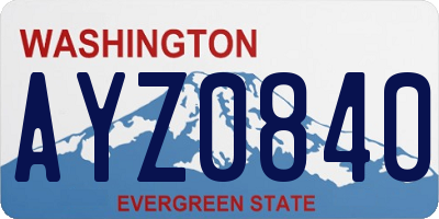 WA license plate AYZ0840