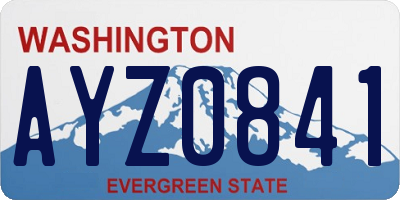 WA license plate AYZ0841